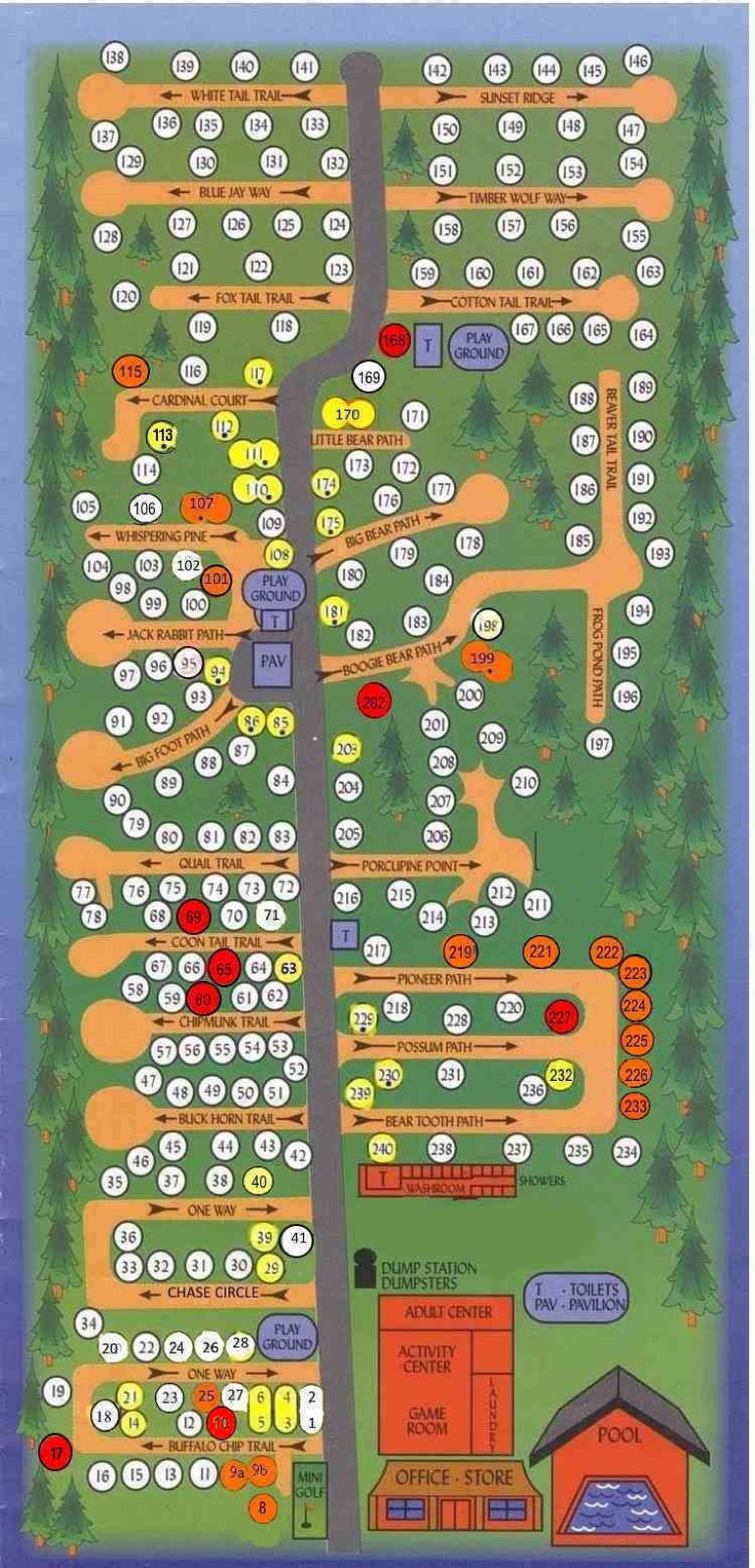 Frontier Wilderness Campground map